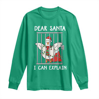 Funny Christmas Goose Long Sleeve Shirt Dear Santa I Can Explain Xmas Meme - Wonder Print Shop