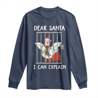 Funny Christmas Goose Long Sleeve Shirt Dear Santa I Can Explain Xmas Meme - Wonder Print Shop