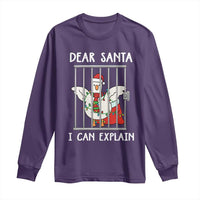 Funny Christmas Goose Long Sleeve Shirt Dear Santa I Can Explain Xmas Meme - Wonder Print Shop