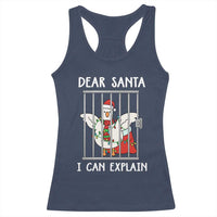 Funny Christmas Goose Racerback Tank Top Dear Santa I Can Explain Xmas Meme - Wonder Print Shop