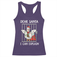 Funny Christmas Goose Racerback Tank Top Dear Santa I Can Explain Xmas Meme - Wonder Print Shop
