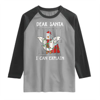 Funny Christmas Goose Raglan Shirt Dear Santa I Can Explain Xmas Meme - Wonder Print Shop