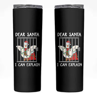 Funny Christmas Goose Skinny Tumbler Dear Santa I Can Explain Xmas Meme - undefined
