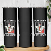 Funny Christmas Goose Skinny Tumbler Dear Santa I Can Explain Xmas Meme - undefined