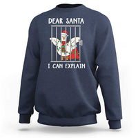 Funny Christmas Goose Sweatshirt Dear Santa I Can Explain Xmas Meme - Wonder Print Shop