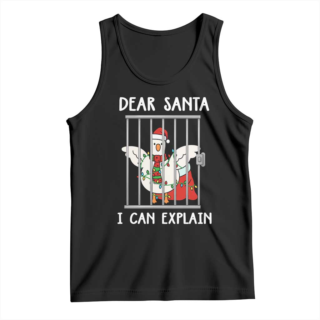 Funny Christmas Goose Tank Top Dear Santa I Can Explain Xmas Meme - Wonder Print Shop
