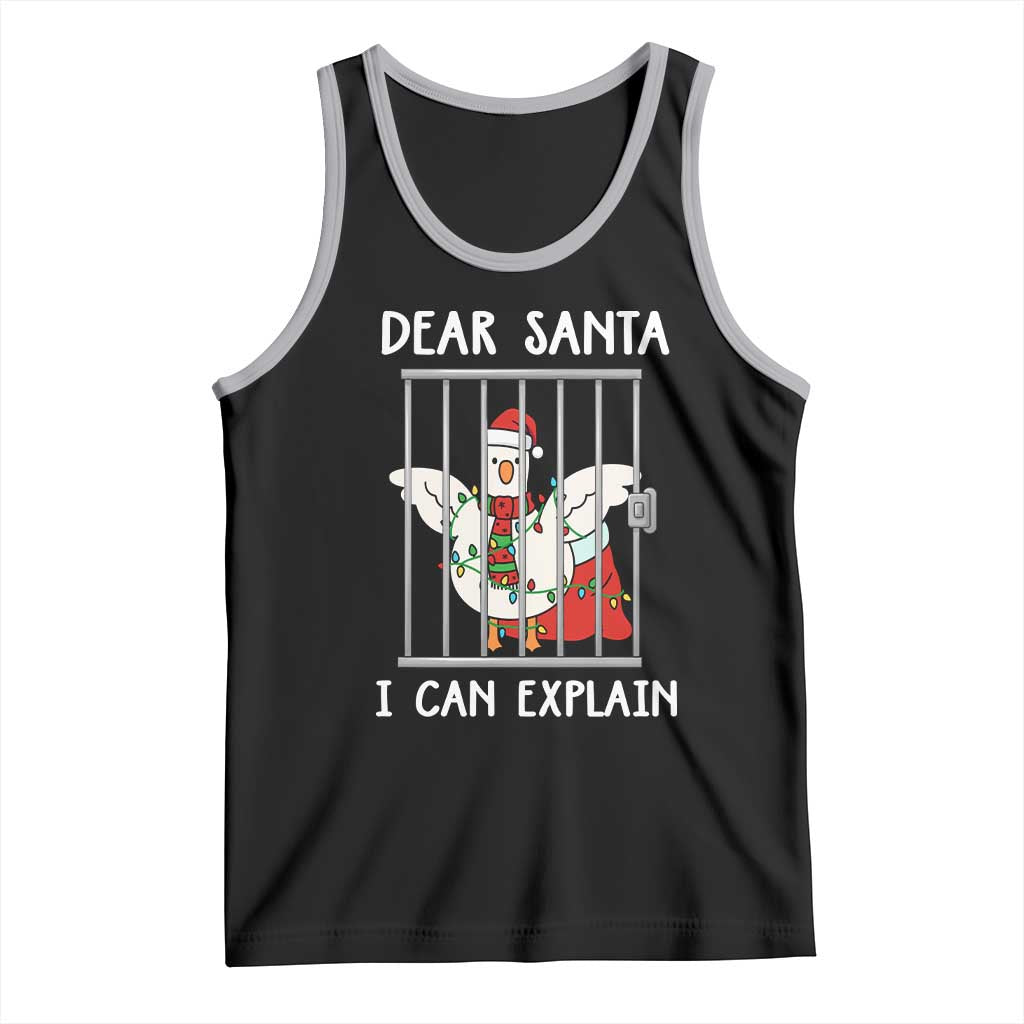 Funny Christmas Goose Tank Top Dear Santa I Can Explain Xmas Meme - Wonder Print Shop