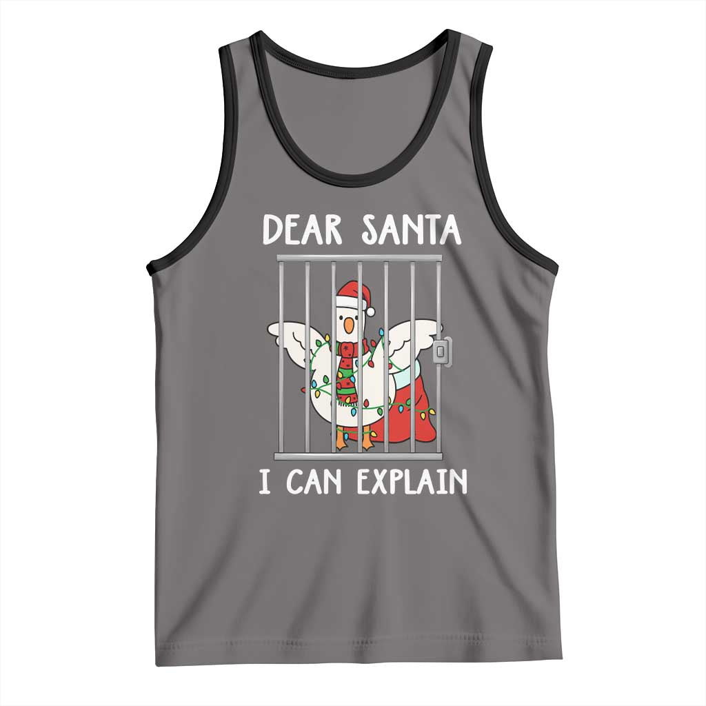 Funny Christmas Goose Tank Top Dear Santa I Can Explain Xmas Meme - Wonder Print Shop