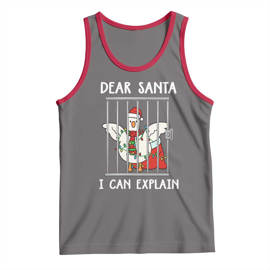 Funny Christmas Goose Tank Top Dear Santa I Can Explain Xmas Meme - Wonder Print Shop