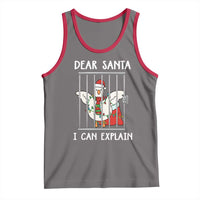 Funny Christmas Goose Tank Top Dear Santa I Can Explain Xmas Meme - Wonder Print Shop