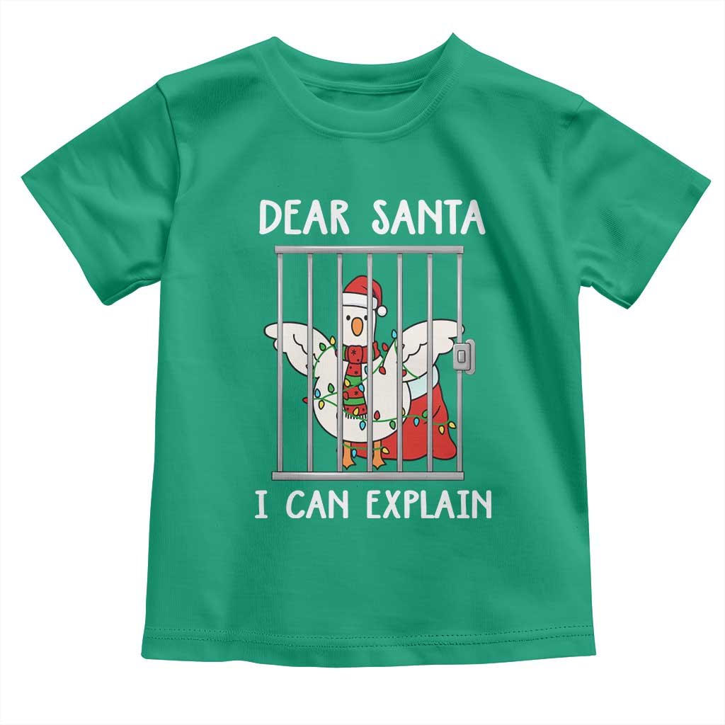 Funny Christmas Goose Toddler T Shirt Dear Santa I Can Explain Xmas Meme - Wonder Print Shop