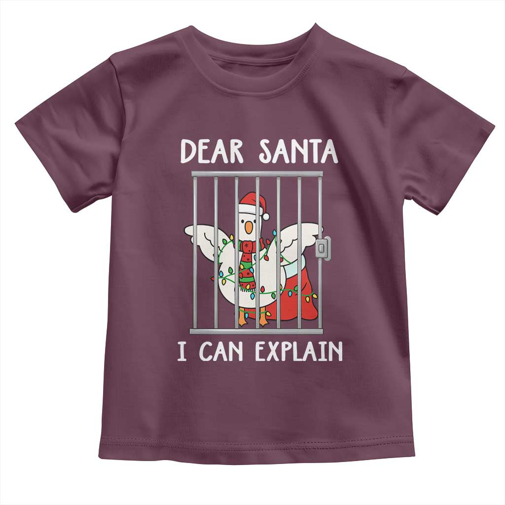 Funny Christmas Goose Toddler T Shirt Dear Santa I Can Explain Xmas Meme - Wonder Print Shop