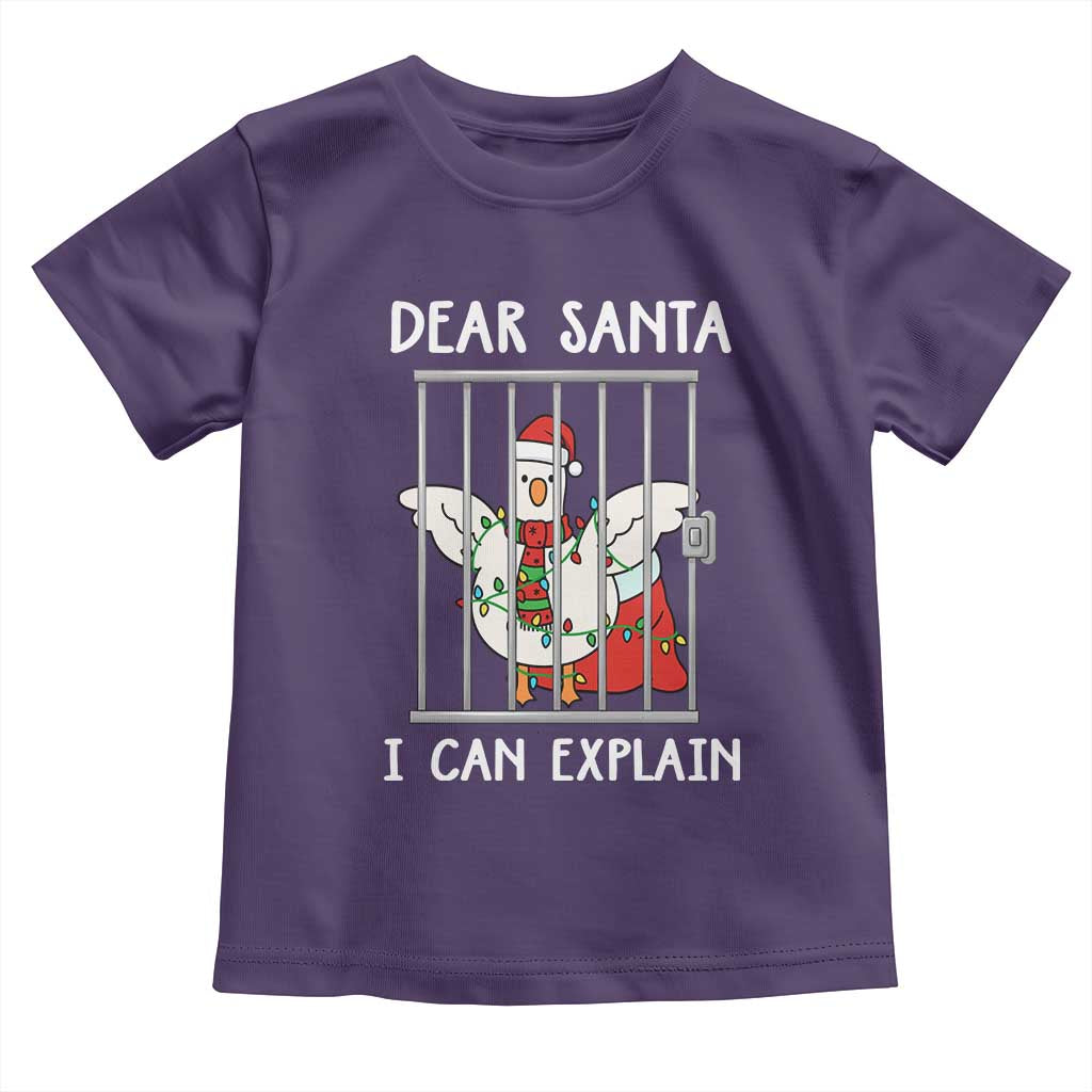 Funny Christmas Goose Toddler T Shirt Dear Santa I Can Explain Xmas Meme - Wonder Print Shop