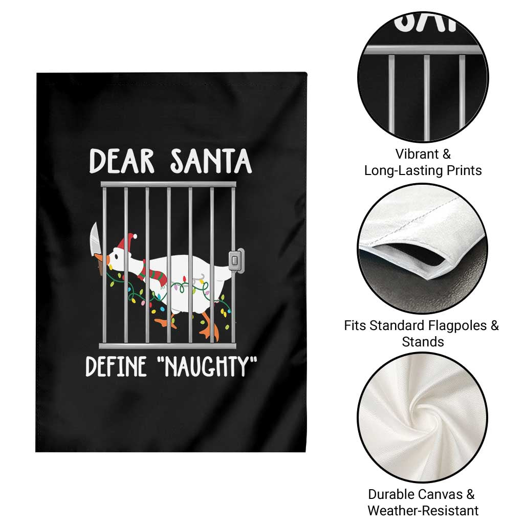 Funny Christmas Goose Garden Flag Dear Santa Define Naughty Xmas Meme - Wonder Print Shop