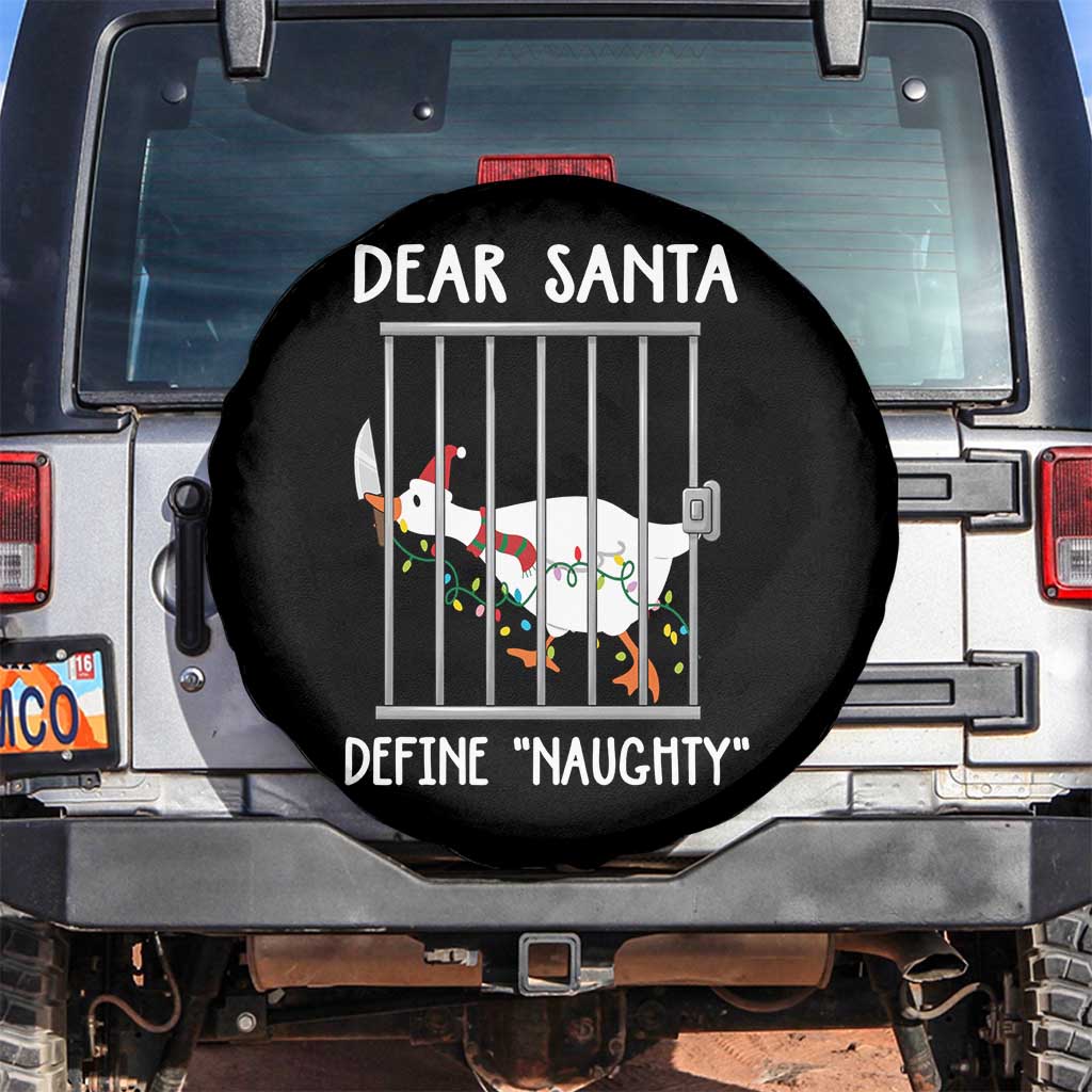 Funny Christmas Goose Spare Tire Cover Dear Santa Define Naughty Xmas Meme - Wonder Print Shop
