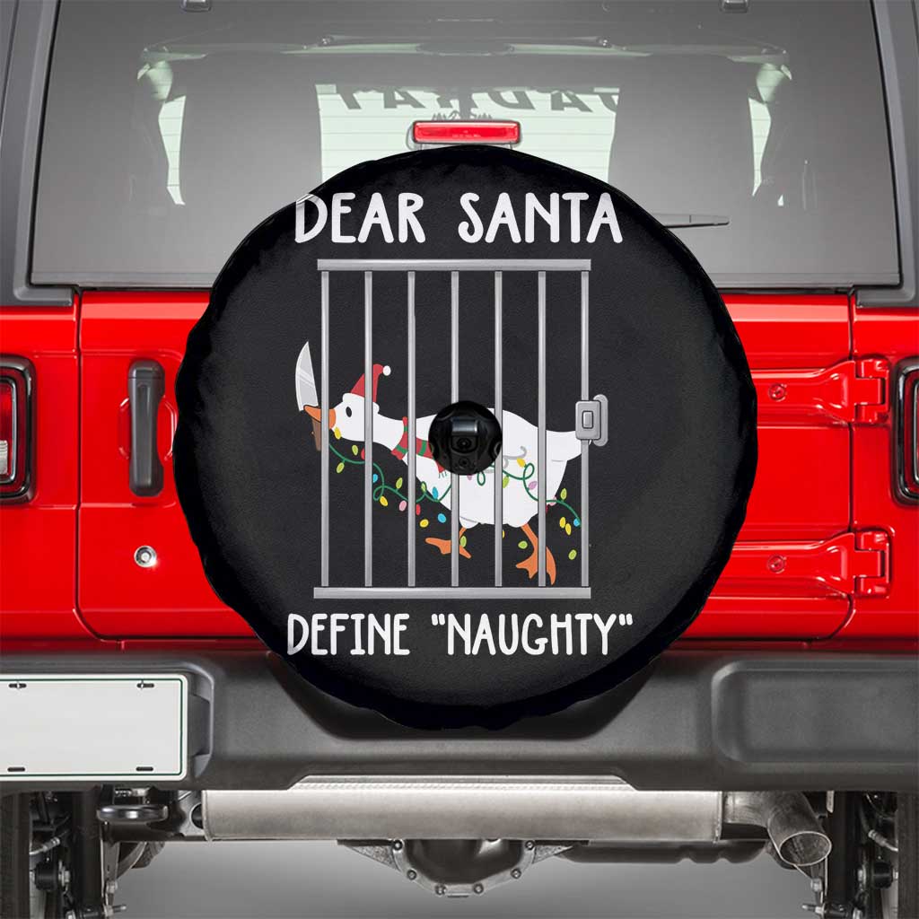 Funny Christmas Goose Spare Tire Cover Dear Santa Define Naughty Xmas Meme - Wonder Print Shop