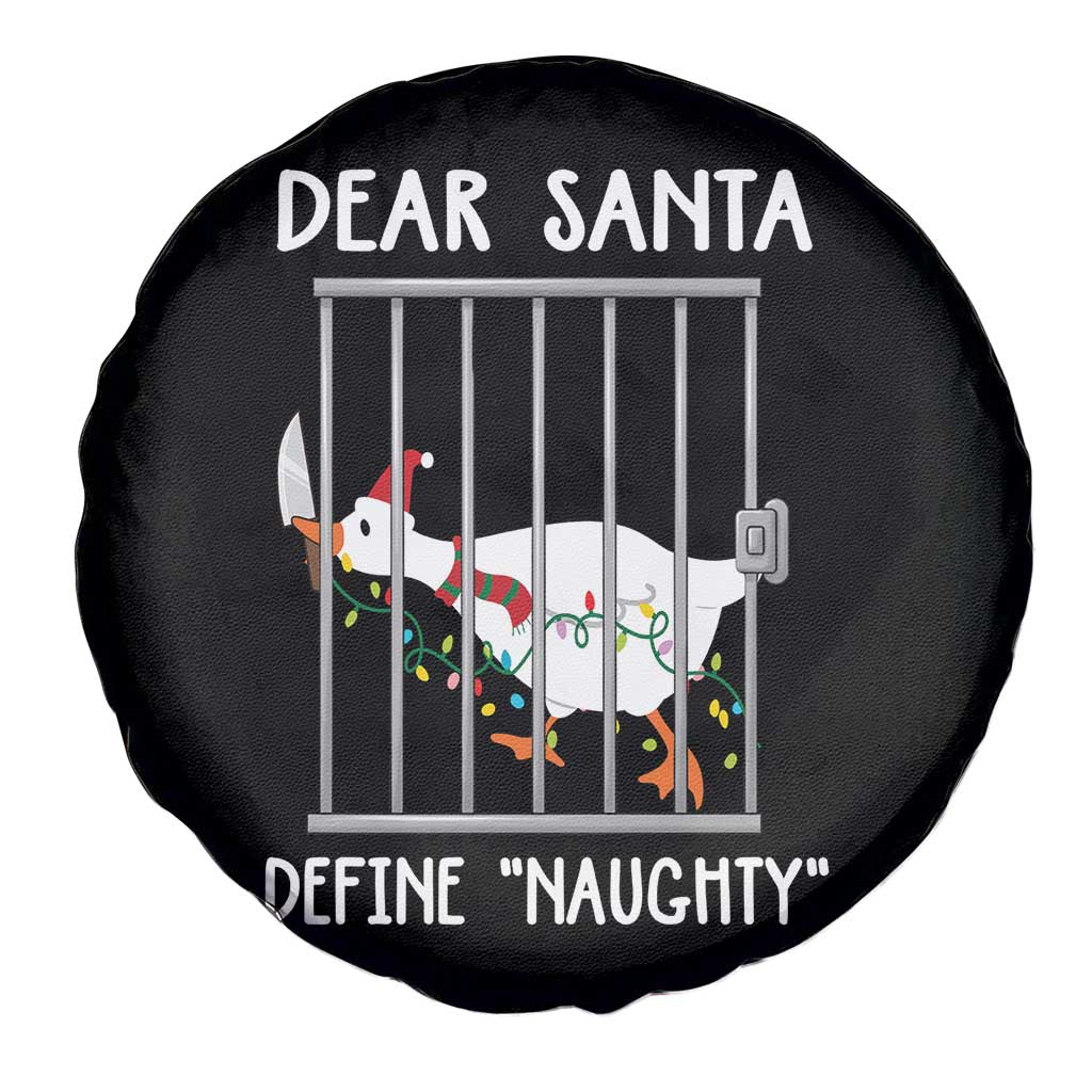 Funny Christmas Goose Spare Tire Cover Dear Santa Define Naughty Xmas Meme - Wonder Print Shop