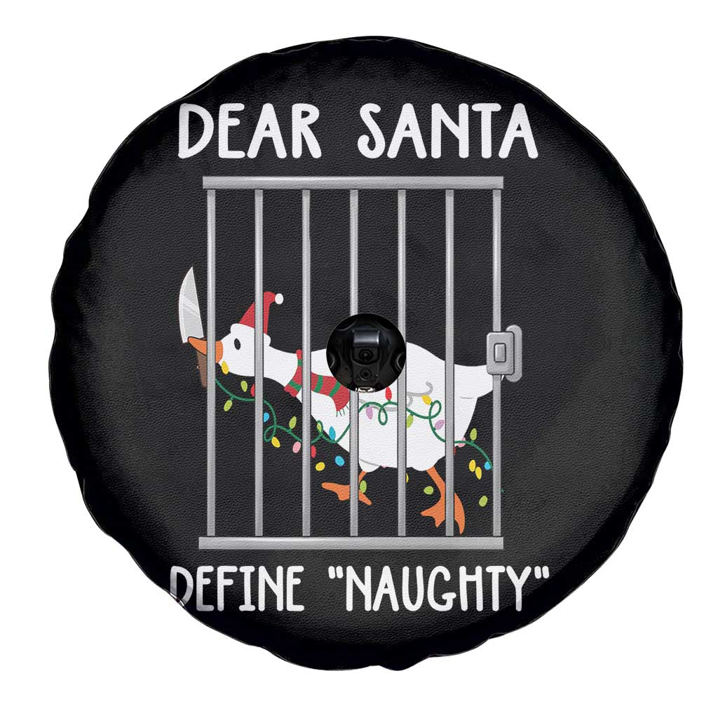 Funny Christmas Goose Spare Tire Cover Dear Santa Define Naughty Xmas Meme - Wonder Print Shop