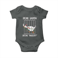 Funny Christmas Goose Baby Onesie Dear Santa Define Naughty Xmas Meme - Wonder Print Shop