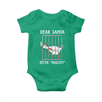 Funny Christmas Goose Baby Onesie Dear Santa Define Naughty Xmas Meme - Wonder Print Shop