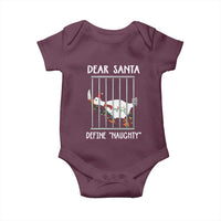 Funny Christmas Goose Baby Onesie Dear Santa Define Naughty Xmas Meme - Wonder Print Shop
