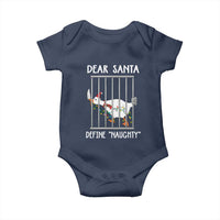 Funny Christmas Goose Baby Onesie Dear Santa Define Naughty Xmas Meme - Wonder Print Shop