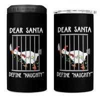 Funny Christmas Goose 4 in 1 Can Cooler Tumbler Dear Santa Define Naughty Xmas Meme - Wonder Print Shop