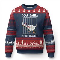 Funny Xmas Goose Ugly Christmas Sweater Dear Santa Define Naughty Xmas Meme - Wonder Print Shop
