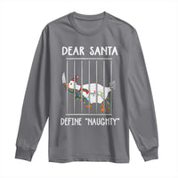 Funny Christmas Goose Long Sleeve Shirt Dear Santa Define Naughty Xmas Meme - Wonder Print Shop