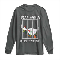 Funny Christmas Goose Long Sleeve Shirt Dear Santa Define Naughty Xmas Meme - Wonder Print Shop