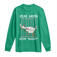 Funny Christmas Goose Long Sleeve Shirt Dear Santa Define Naughty Xmas Meme - Wonder Print Shop