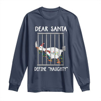 Funny Christmas Goose Long Sleeve Shirt Dear Santa Define Naughty Xmas Meme - Wonder Print Shop