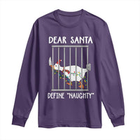 Funny Christmas Goose Long Sleeve Shirt Dear Santa Define Naughty Xmas Meme - Wonder Print Shop