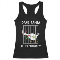 Funny Christmas Goose Racerback Tank Top Dear Santa Define Naughty Xmas Meme - Wonder Print Shop