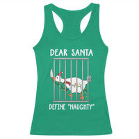 Funny Christmas Goose Racerback Tank Top Dear Santa Define Naughty Xmas Meme - Wonder Print Shop