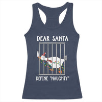 Funny Christmas Goose Racerback Tank Top Dear Santa Define Naughty Xmas Meme - Wonder Print Shop