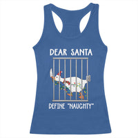 Funny Christmas Goose Racerback Tank Top Dear Santa Define Naughty Xmas Meme - Wonder Print Shop