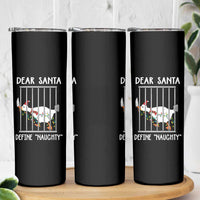 Funny Christmas Goose Skinny Tumbler Dear Santa Define Naughty Xmas Meme - Wonder Print Shop