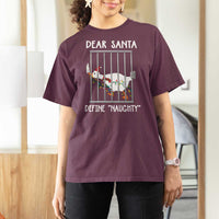 Funny Christmas Goose T Shirt For Women Dear Santa Define Naughty Xmas Meme - Wonder Print Shop