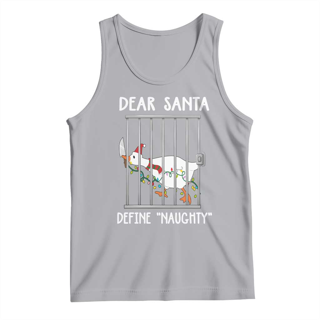 Funny Christmas Goose Tank Top Dear Santa Define Naughty Xmas Meme - Wonder Print Shop