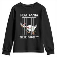 Funny Christmas Goose Youth Sweatshirt Dear Santa Define Naughty Xmas Meme - Wonder Print Shop