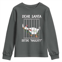Funny Christmas Goose Youth Sweatshirt Dear Santa Define Naughty Xmas Meme - Wonder Print Shop