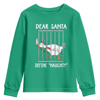Funny Christmas Goose Youth Sweatshirt Dear Santa Define Naughty Xmas Meme - Wonder Print Shop