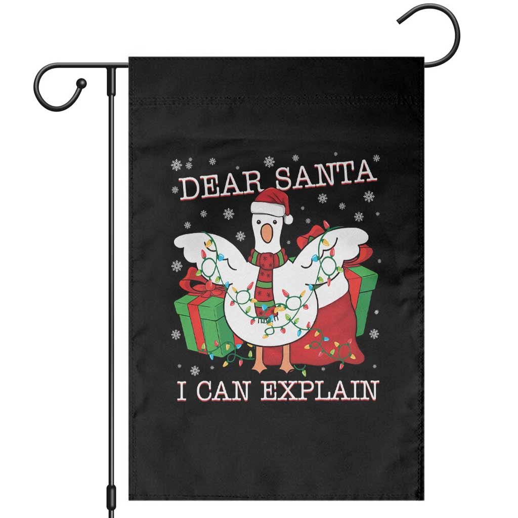 Funny Christmas Goose Garden Flag Dear Santa I Can Explain Cute Xmas Meme - Wonder Print Shop