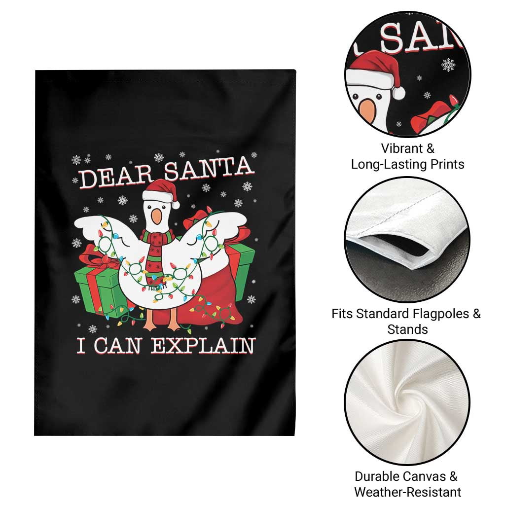 Funny Christmas Goose Garden Flag Dear Santa I Can Explain Cute Xmas Meme - Wonder Print Shop