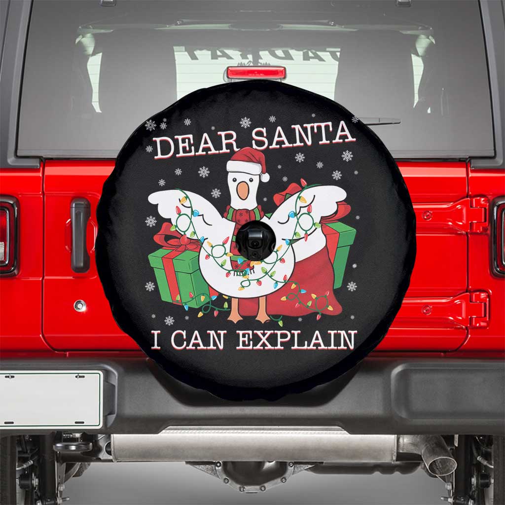 Funny Christmas Goose Spare Tire Cover Dear Santa I Can Explain Cute Xmas Meme - Wonder Print Shop