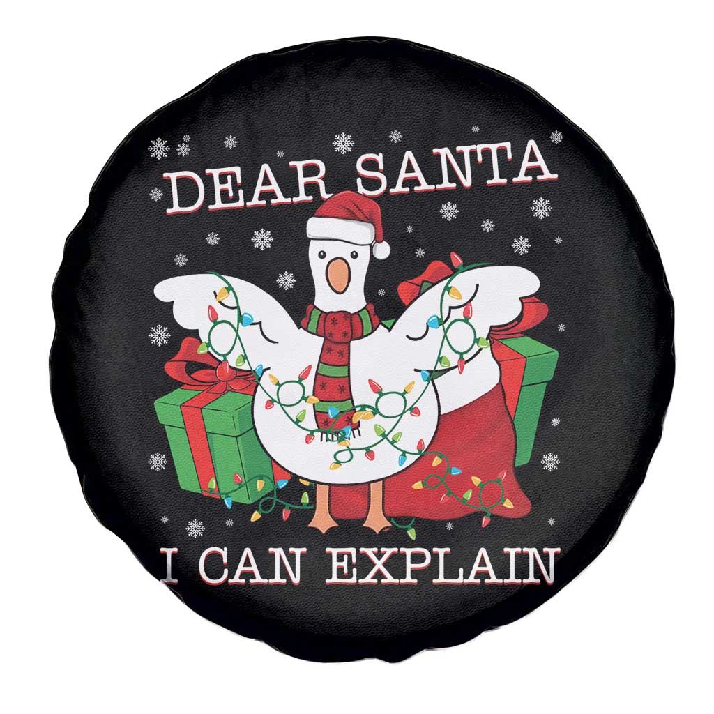 Funny Christmas Goose Spare Tire Cover Dear Santa I Can Explain Cute Xmas Meme - Wonder Print Shop