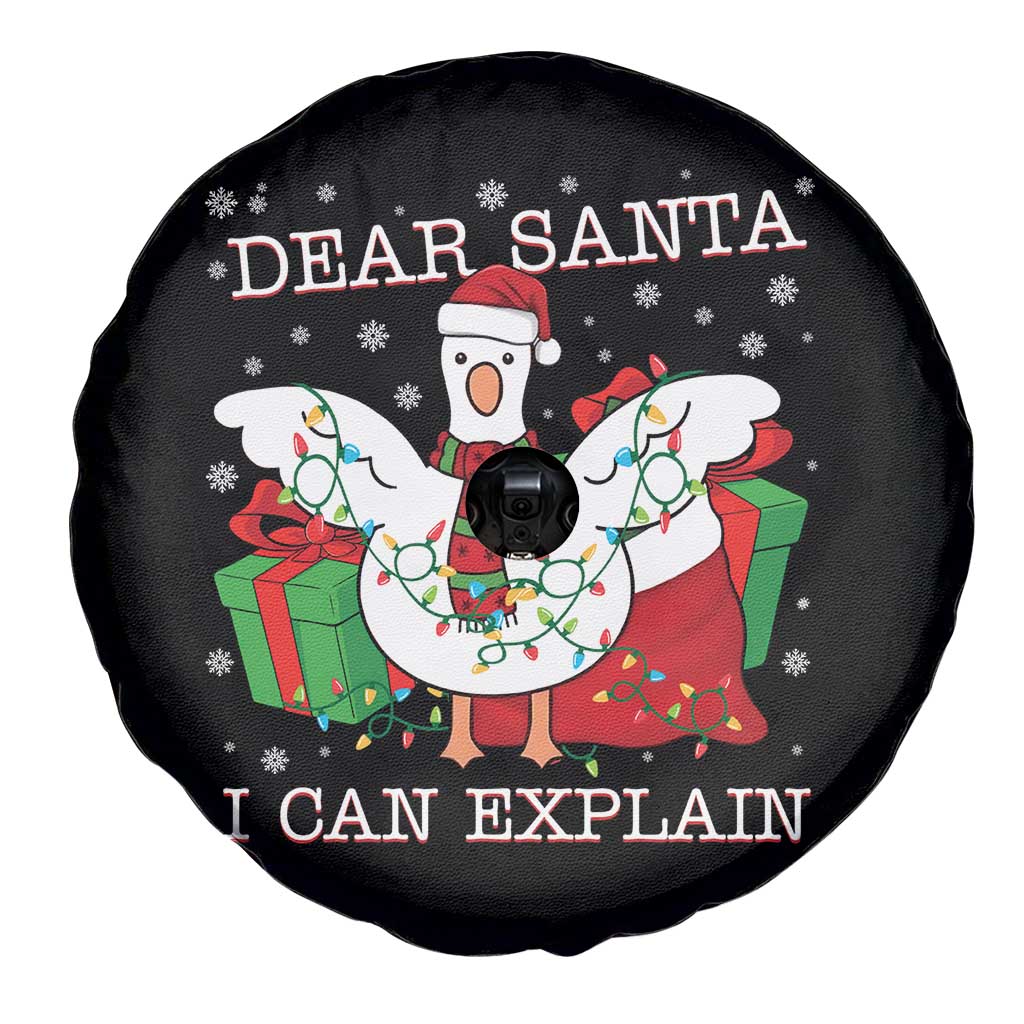 Funny Christmas Goose Spare Tire Cover Dear Santa I Can Explain Cute Xmas Meme - Wonder Print Shop