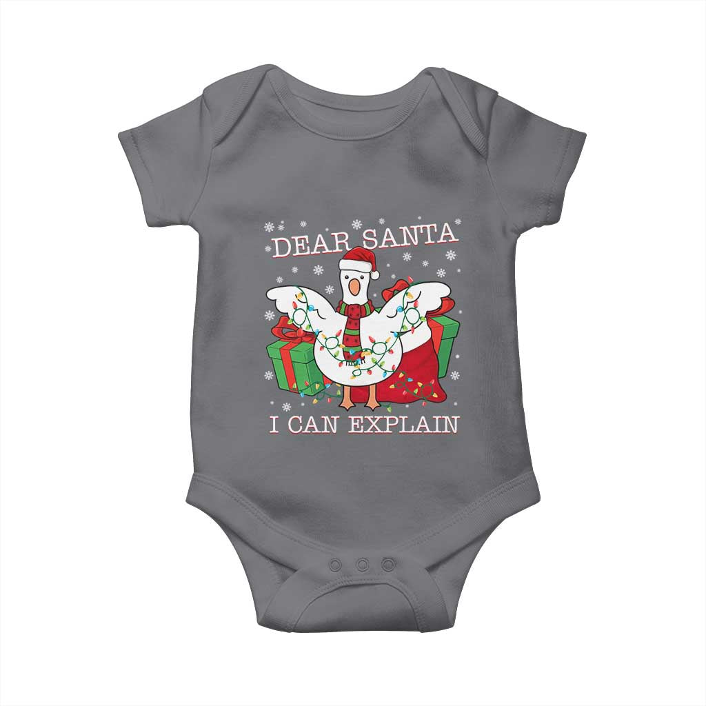 Funny Christmas Goose Baby Onesie Dear Santa I Can Explain Cute Xmas Meme - Wonder Print Shop