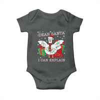 Funny Christmas Goose Baby Onesie Dear Santa I Can Explain Cute Xmas Meme - Wonder Print Shop